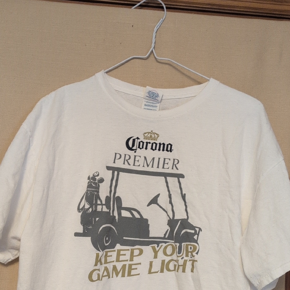 Corona Premier Keep Your Game Light Golf Cart Design Promo XL T-Shirt
